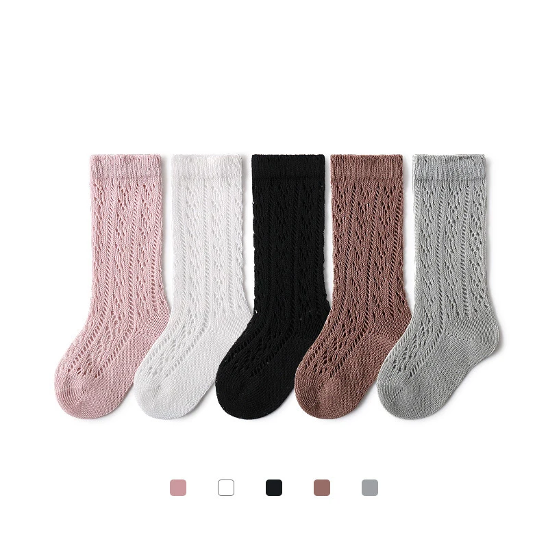 

Fashion Summer baby transfer hollow knee-Highs socks toddler Newborn thin Fishing net socks knit loop Anti-mosquito Breathable