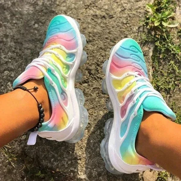 

Candy Color Cute Women's Tennis Shoes Lace Up Sneakers Sports Running Shoes, Mixed