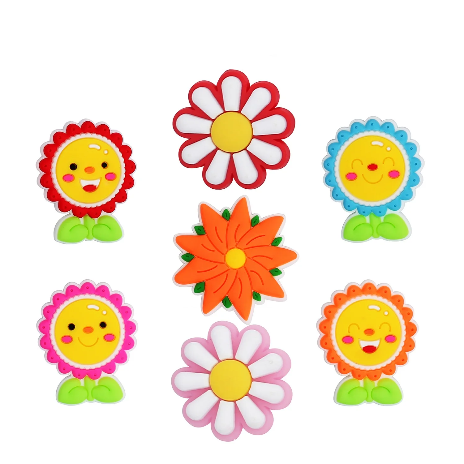

Factory custom new design cute cartoon flower oft PVC shoe charms for kids ladies accessories croc charms, Picture