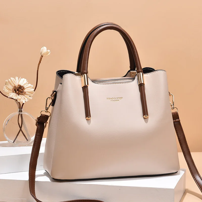 

Hot Selling Popular Woman Handbags Luxury Woman PU Leather Handbag Large Capacity Woman Bucket Bags Ladies Commuting Tote Bags