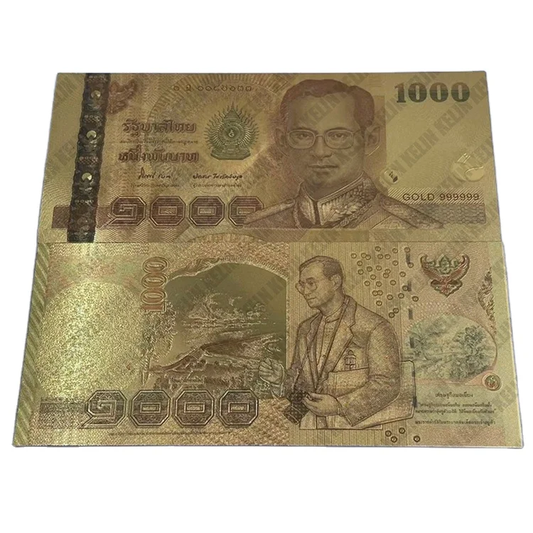 

Fast delivery 1000 THB money collection bill gold foil banknote in stock