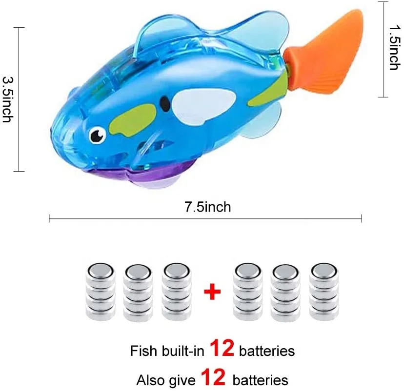 

Electronic Low MOQ fish toy for pet LED plastic toy fish battery-powered waterproof cat robot fish toy, Colorful