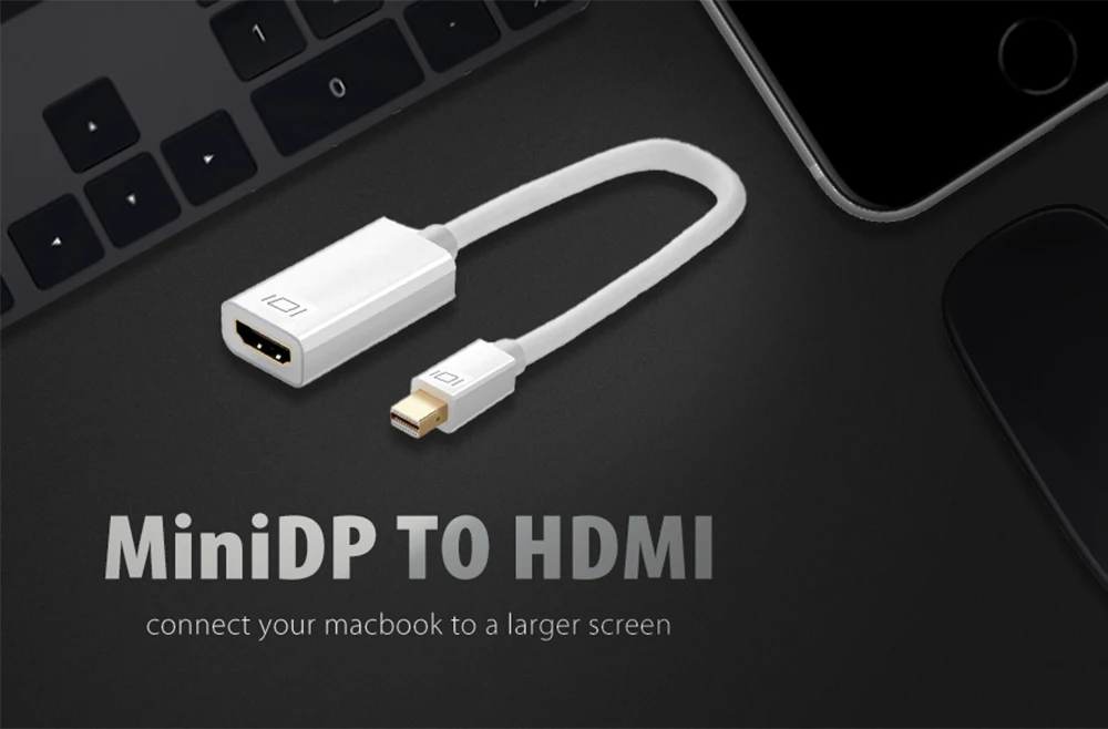 high quality mini dp to hd-mi adapter cable for 4k audio/vedio output - ANKUX.COM