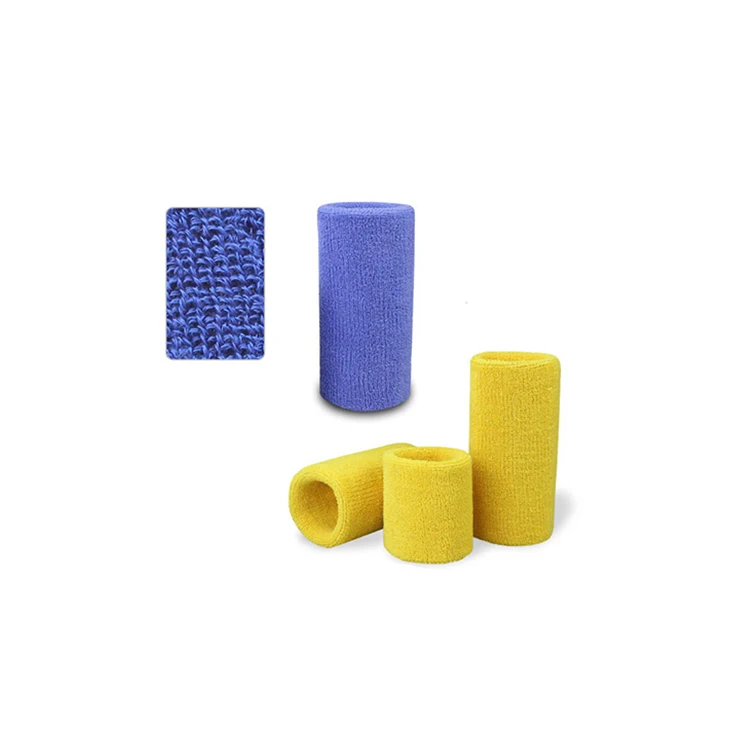 
Private Label Custom Cotton Terry Cloth Sport Exercise Tennis Wrist Wristband Embroidery Sweatband Elastic Workout Sweat Band 