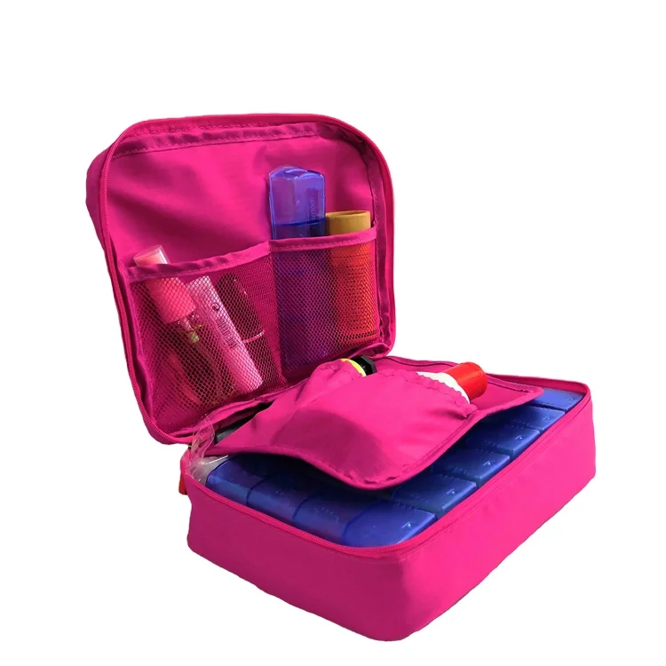 

Travelsky 2020 Newest travel small makeup bag water resistant organizer cosmetic bag, Rose red,navy blue,grey