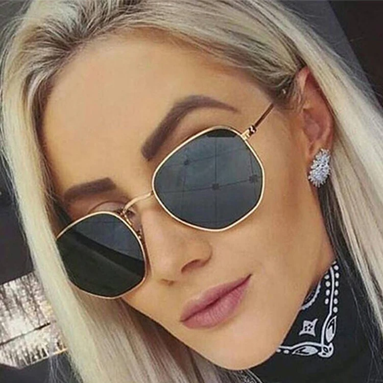 

New Arrival Eyewear Oversized Ocean Lens Shades Sunglasses Women Female Lady Metal designer Sunglasses, Custom colors