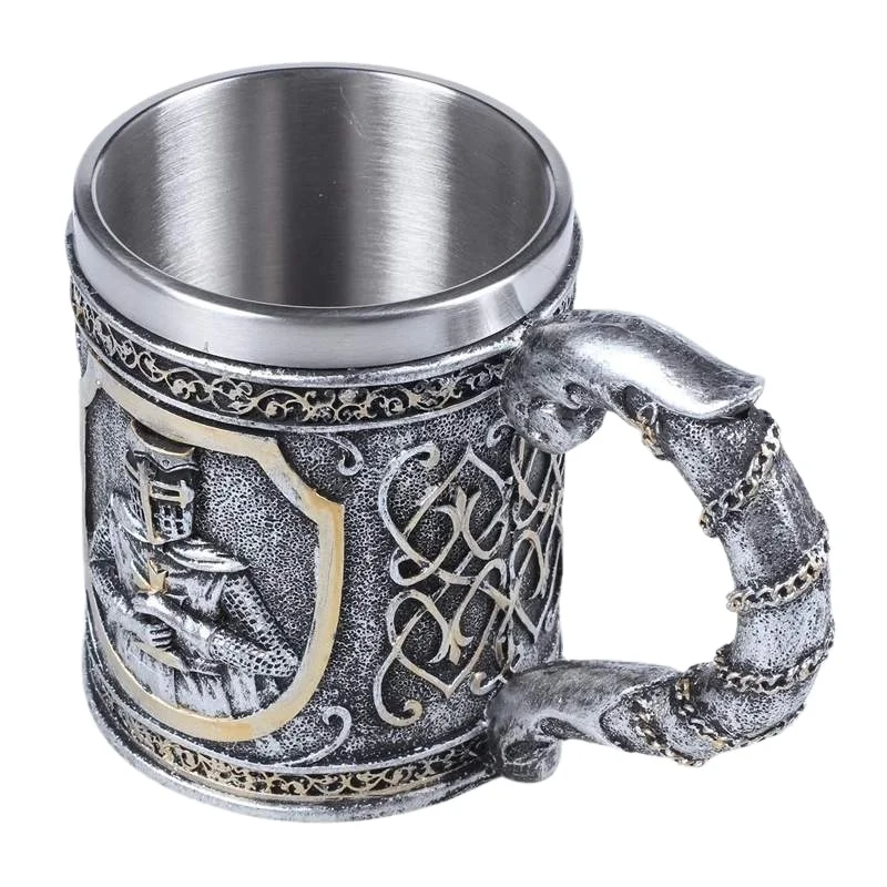 

Medieval Templar Crusader Knight Mug Suit Of Armor Knight Of the Cross Beer Stein Tankard Coffee Cup--Mug
