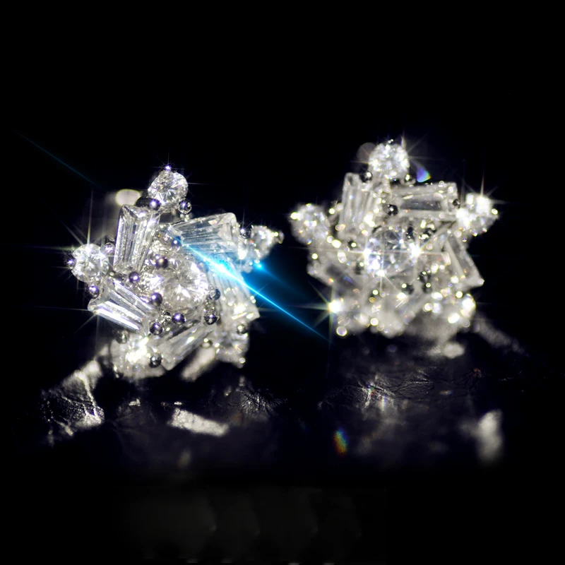 

Fashion Jewelry KYED0257 Flower shape 3A Zircon Earrings for Women