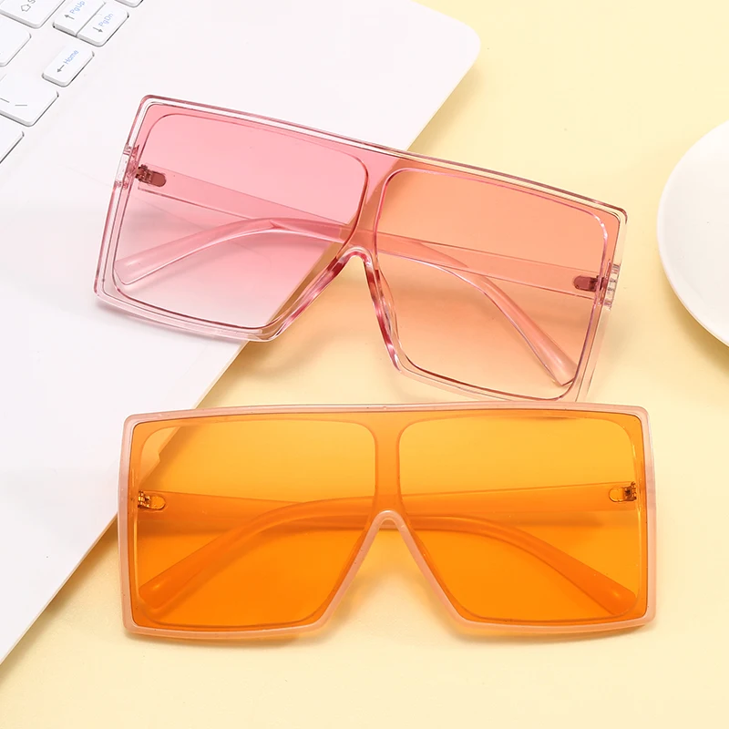 Superhot Eyewear 43800 Mono Lens Sun glasses UV400 Big Frame Flat Top Square Oversized Shades Sunglasses