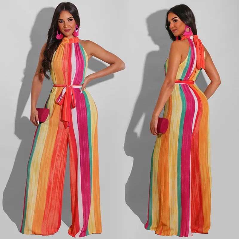 

Women's Straight Jumpsuit 2021 Summer New European and American Thin Pants Loose Cool Pants, Picture