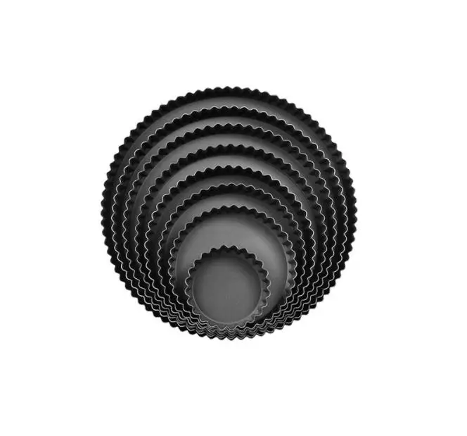 

Wholesale Non-stick Round Shape Baking Pie Tart Pan Removable Bottom Cake Molds Carbon Steel 4 Inch To 13 Inch Quiche Pan, Black