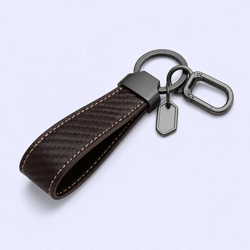 High-angle product view of keychain