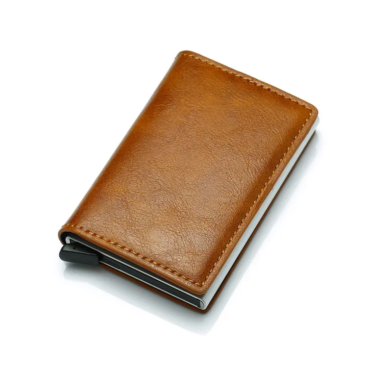 

New Design Vintage Style Brown PU Small ID Card Holder Multiple Wallet Faux Leather Travel Wallet, 5 colors