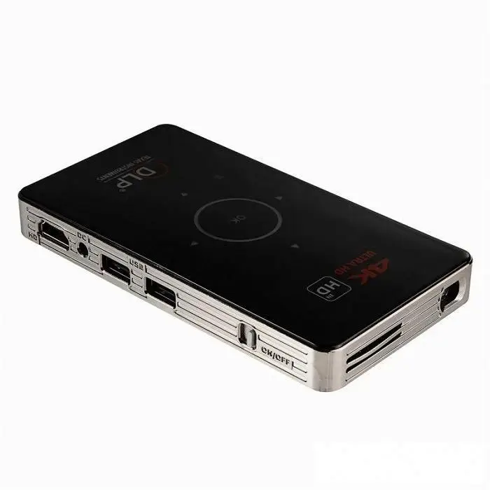 

Kingsway Home theater Portable Mini DLP LED smart Projector C6, Black, white