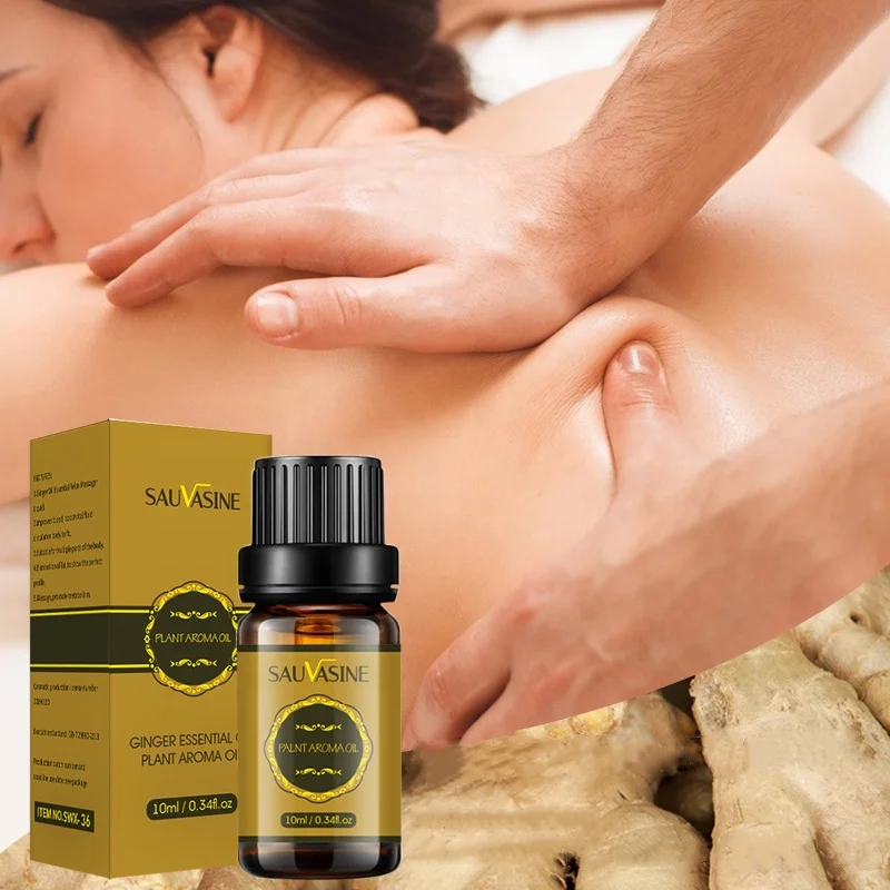 

SAUVASINE belly drainage ginger essential oil plant aroma diffuser stone lamp oil essential skin hair care body massage serum