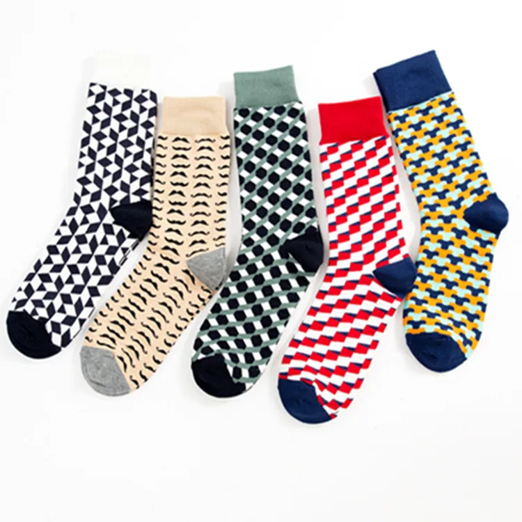 

custom colorful formal cotton business crew pack of sock for men
