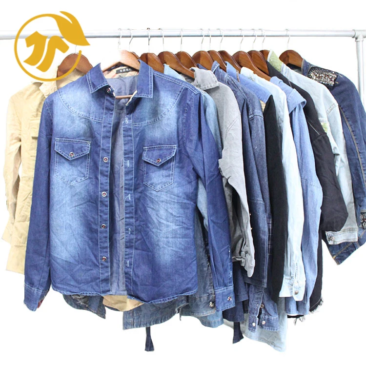 
used clothes factory shirt Used high quality of Men/Ladies Jeans Shirt  (62230682632)