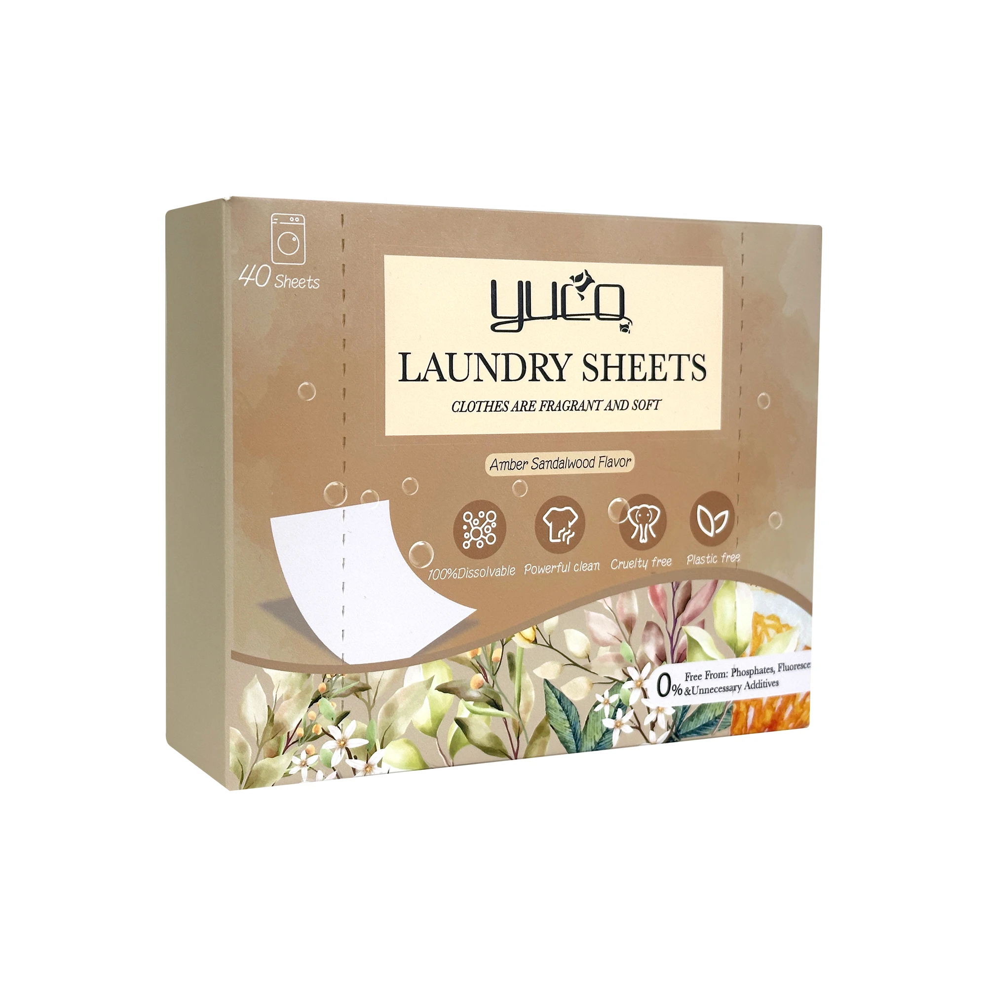 Hot Sale Eco-friendly Biodegradable Amber Sandalwood Scent Laundry Detergent Sheet Low Foaming Clothes Washing Strips