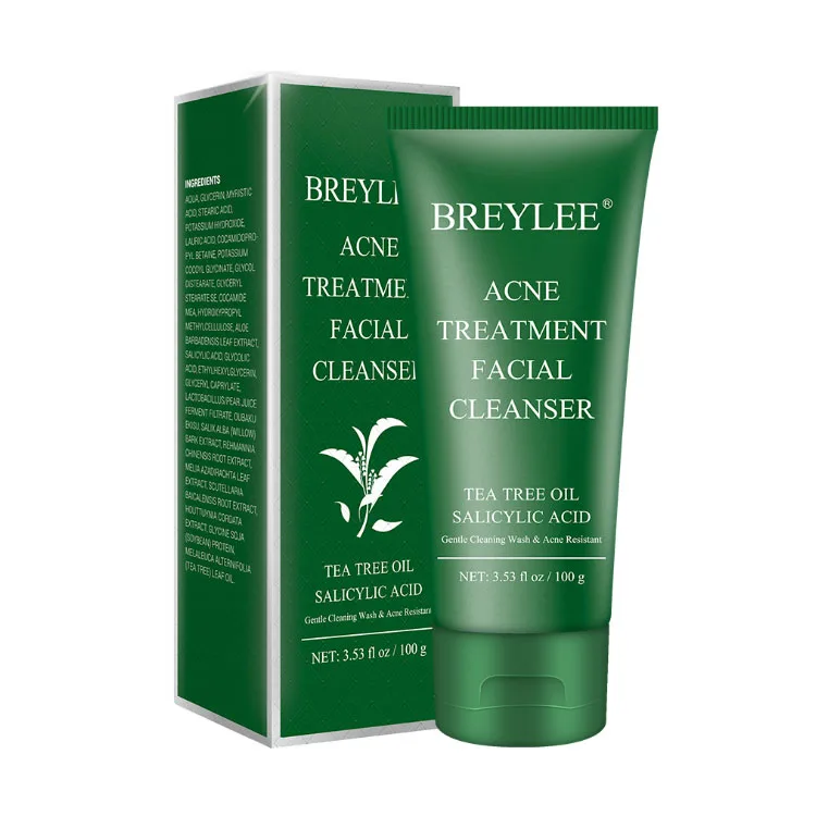 

BREYLEE tea tree facial cleanser acne treatment brightening facial cleanser