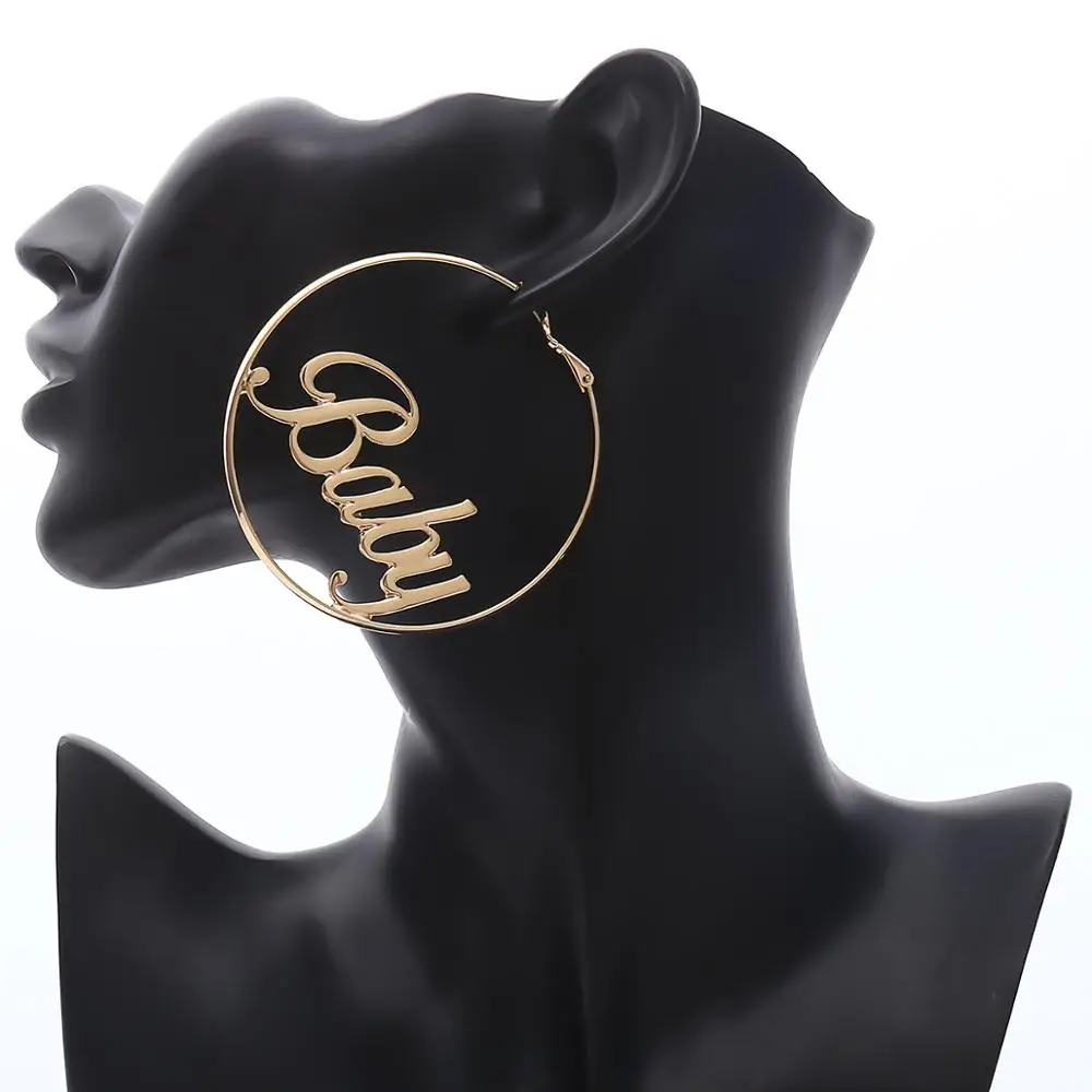 

Cheap Jewelry Custom Personalised Alloy Hoop Large Gold Earring Hollow Out Exaggerated Gold Hoop Earring
