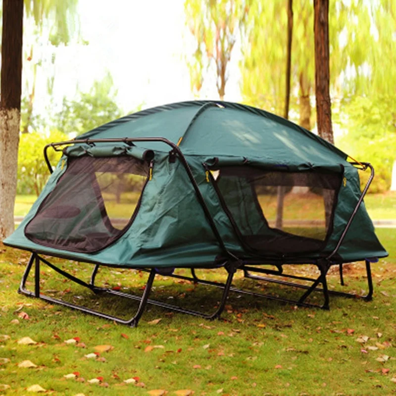 

Outdoor Foldable Off-ground Camping Tent Single Person Double-Layer Waterproof Hiking Tent Warm Windproof Bedroom Travel Tent