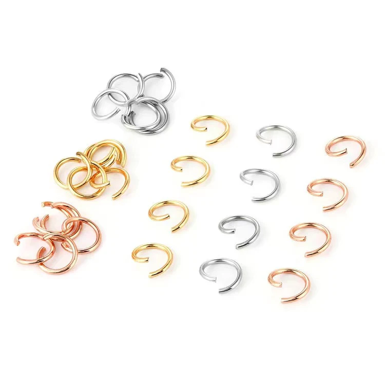 

stainless steel with PVD 18K gold /rose gold plating jewelry findings jump open ring3-8 mmWHOLESALE BULK DIY Accessories