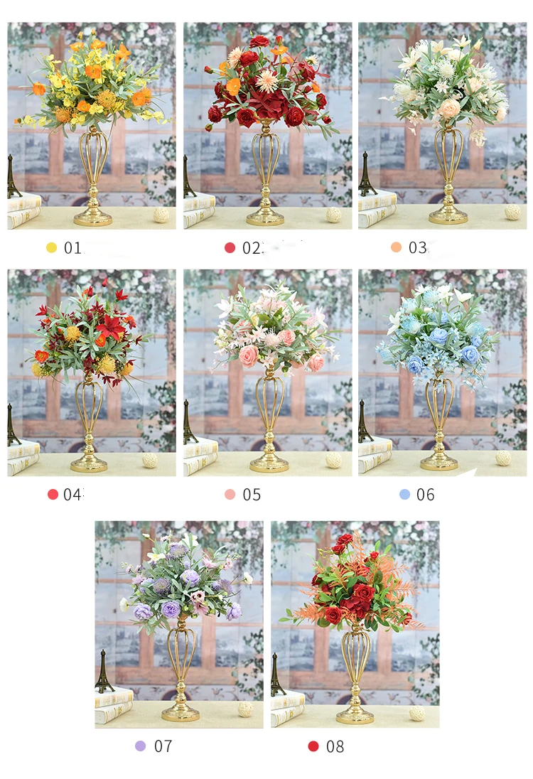 Wedding Flower Arrangement Handmade Floral Silk Wedding Table