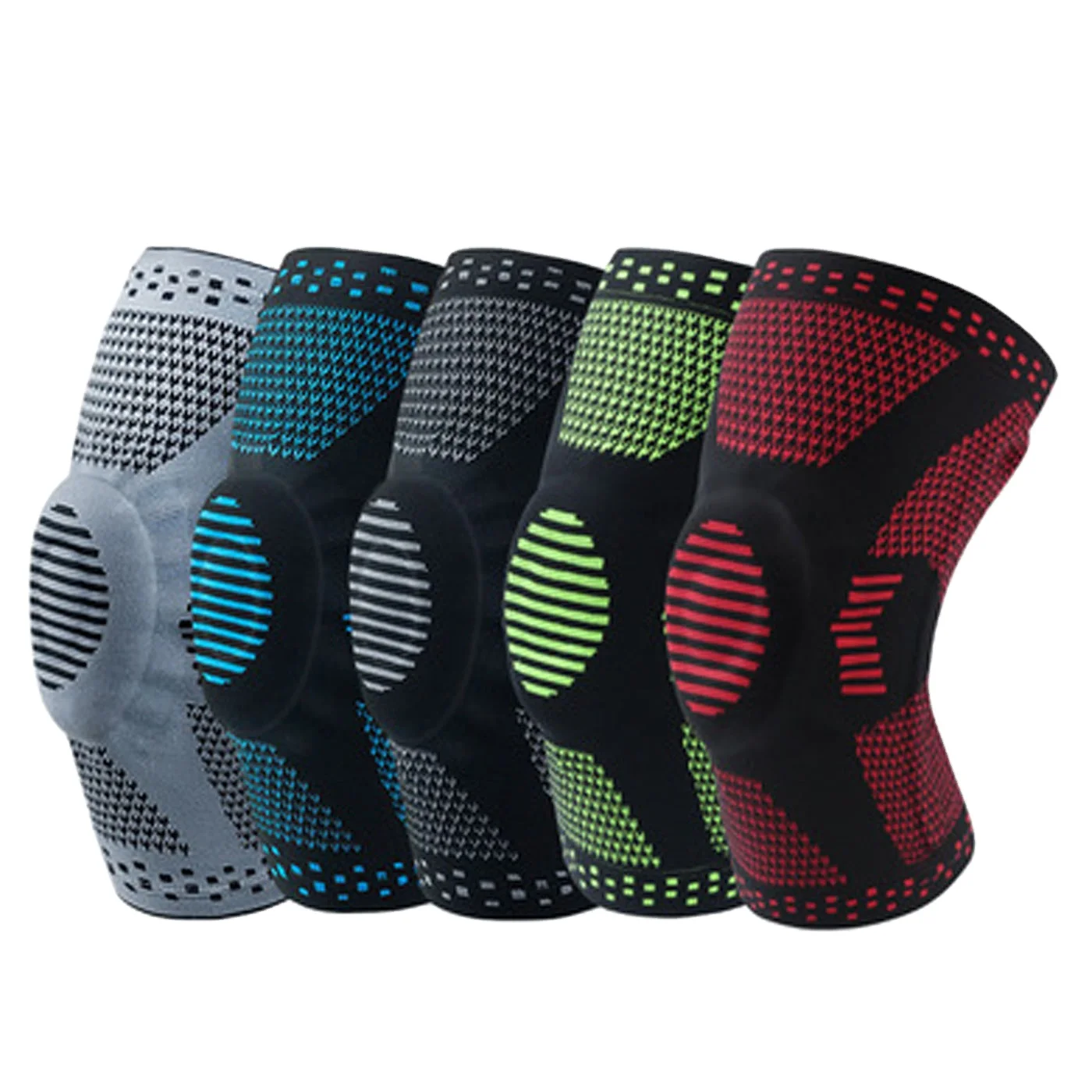 

Adjustable Knee Brace Sleeve Gel Pad Compression Sleeve Custom Logo Knee Silicon Support High Quality Knee Braces, Red/green/gray/blue/black