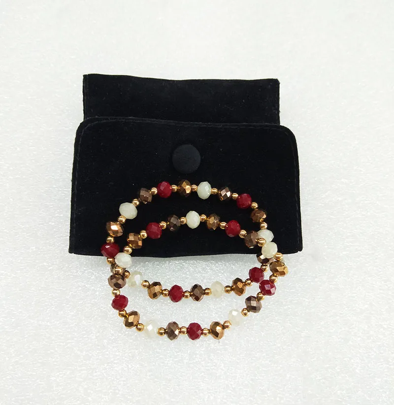

2pcs/set 6mm gold bead girls jewelry stretch bracelet