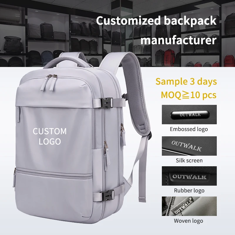 

Expandable With Wet Dry Pocket Carry On Bag Weekender Bagpack Durable Black Travel Laptop Backpack Bag