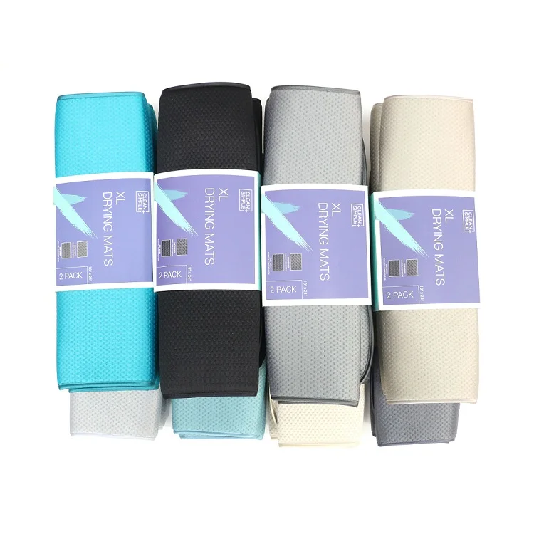 

Promotional High Quality Fast Dry Microfiber Absorbent Kitchen Dish Drying Mat for Stock 2pcs