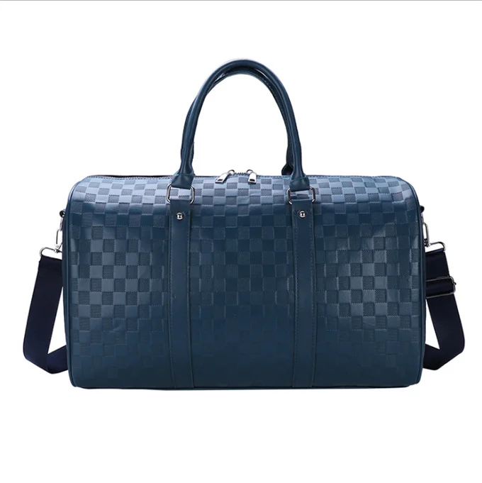 

New fashion Grid pattern designer men sport travel tote weekender dance duffle bag for women, Blue,black,green,brown