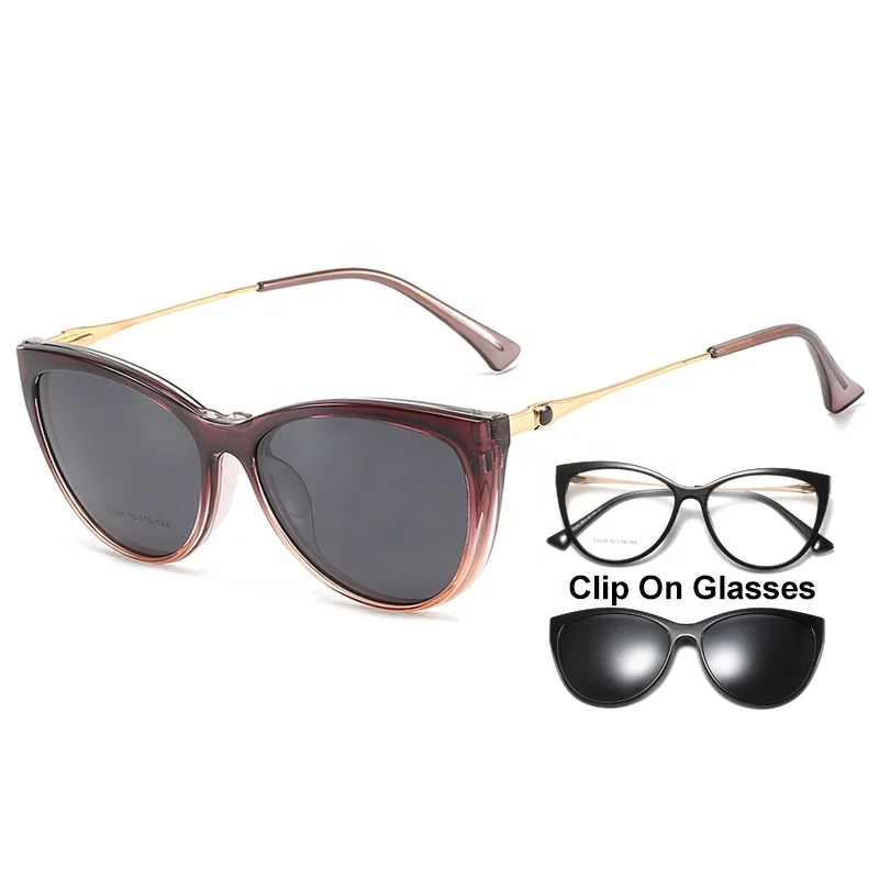 

Chine Custom luxury design oem logo hight quality lunette de soleil women vintage clip on polarized shades sunglasses cateye