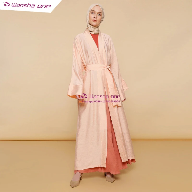 

2022 cardigan musulmanes women turkey fabric islamic abayah islam cheap abaya pleated latest muslim abaya, Blue/red/green/champagne