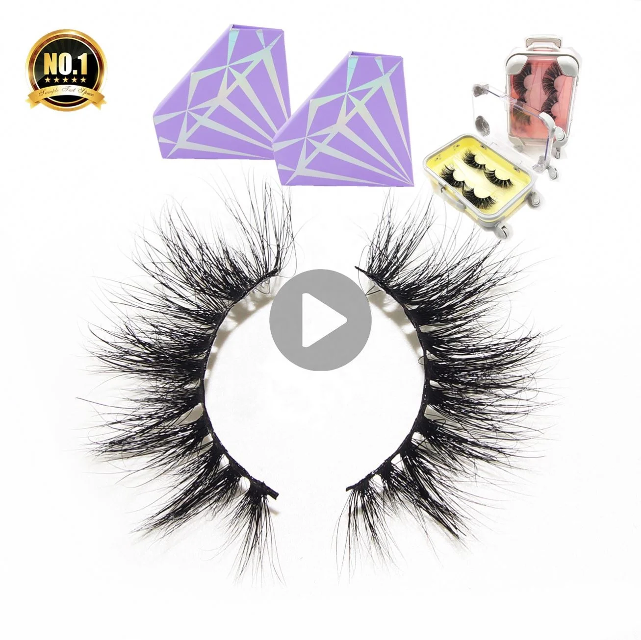 

A7 Free samples wholesale lashes best selling product vendors fluffy 20mm mink eyelash packaging lash box, Black