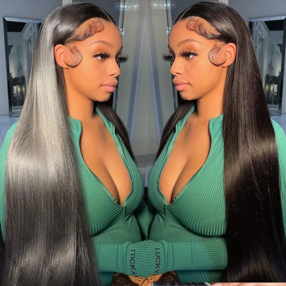Wholesale Cambodian Wig Supplier 13x4 Straight Lace Front Wig 12A Raw Human Hair Natural Color Lace Frontal Wigs for Black Women