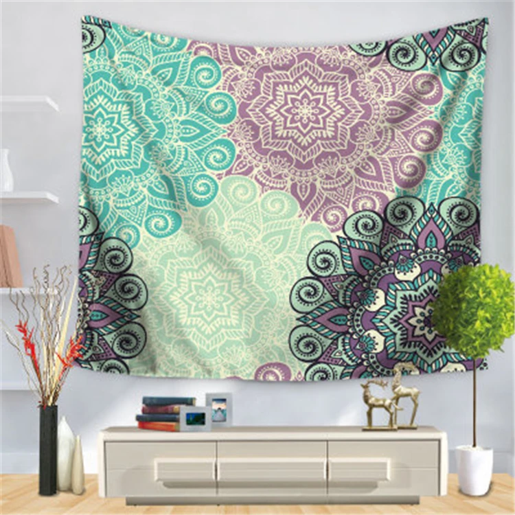 75*90cm Bohemian Tapestry Living Room Bedroom Dorm Wall Art Decoration Mandala Hippie Popular Wall Hanging Psychedelic Tapestry
