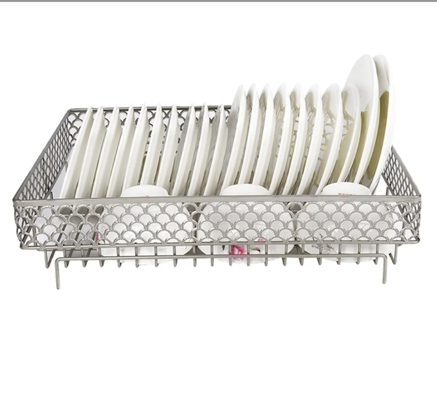 
Kitchen Traditional Metal Plate Dish Drying Rack Shelf For Home 