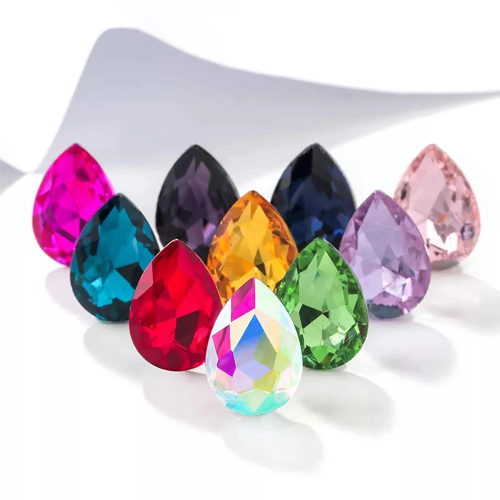 

Rhinestone Teardrop Pointback Strass Crystal Stones Crystal AB Glass Rhinestone For DIY Crafts Decoration