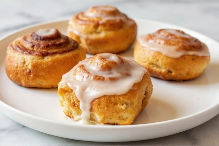 Properly stored Grand's Cinnamon Rolls in airtight container with bread slice for moisture control