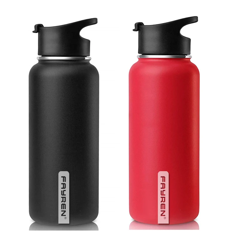 

FAYREN High Quality Vacuum Insulated 18/8 Stainless Steel Wide Mouth Water Bottle With Flip Lid and Handle, Customized