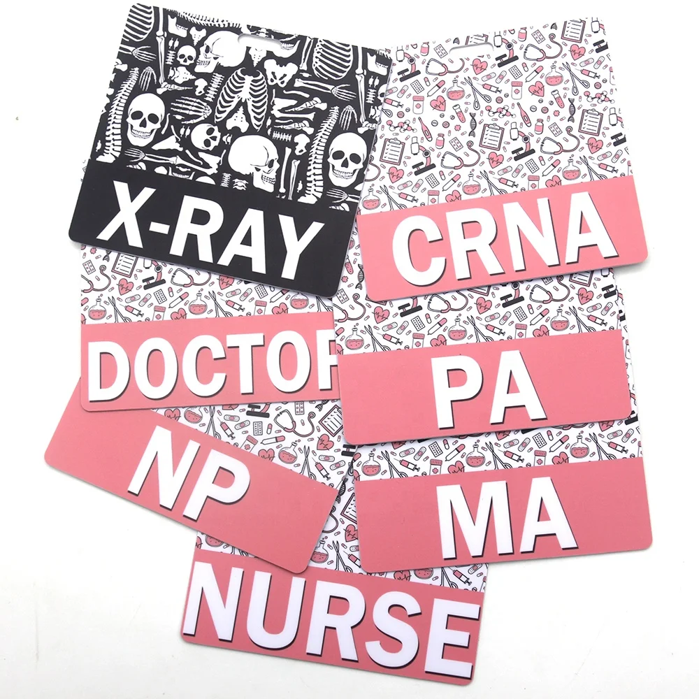 

Customized Design Mix Style Nurse MA PA Doctor X-RAY NP CRNA Badge Buddy For Nurses Accessories Office Supply ID Holder