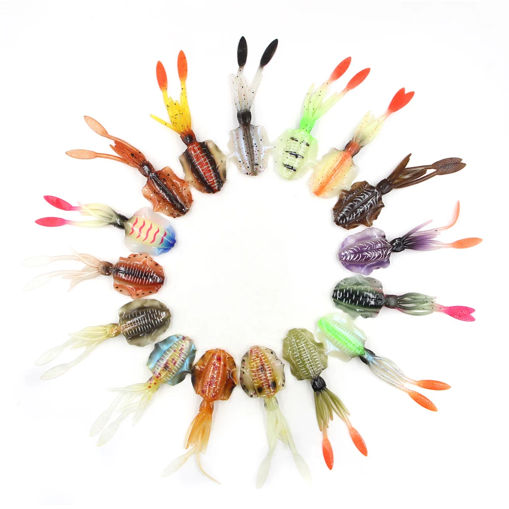 

14.5cm 60g lead Hot sale sea fishing Ultimate Squid UV fishing artificial squid soft fishing lure octopus, Various