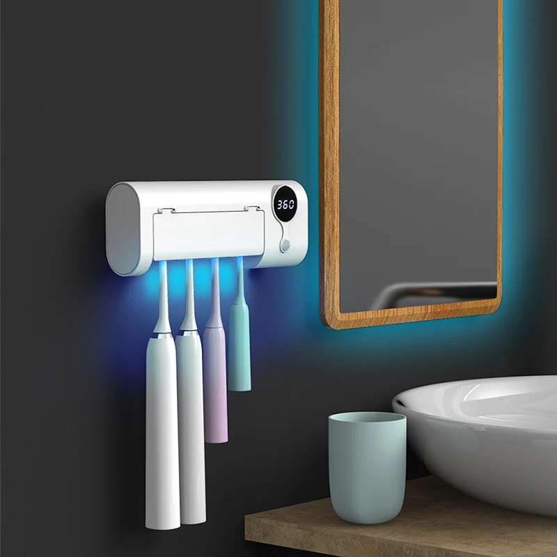 
Portable rechargeable sterilization equipments usb wall mounted uv toothbrush holder 99% led toothbrush sterilizer 