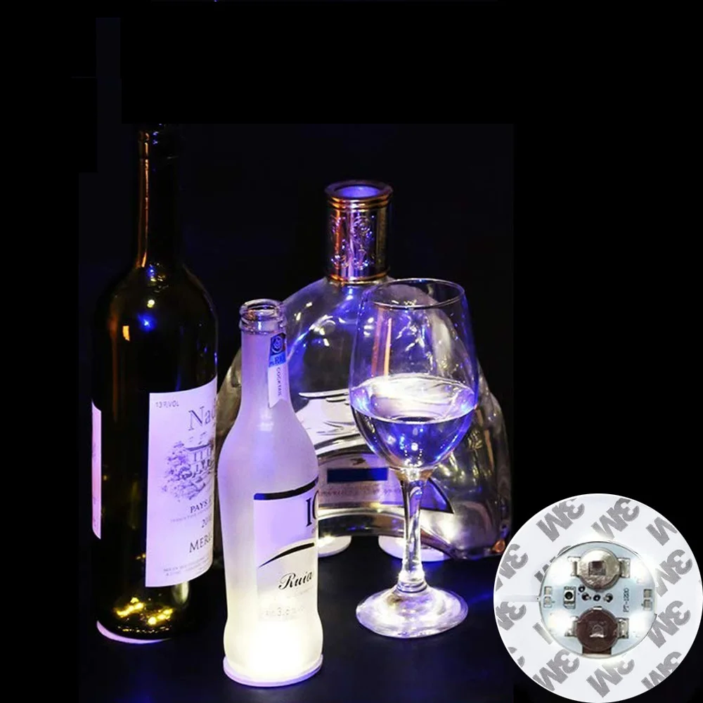 

Diameter 6 Cm Light Up Drink Sticker LED Sticker Lights Glowing Cup LED Coasters for Drinks Bar