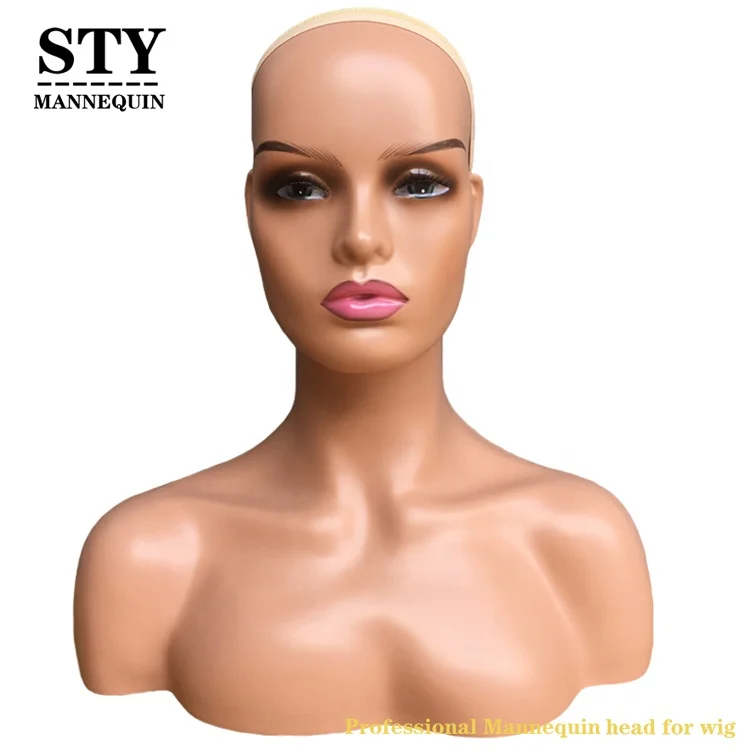 

realistic mannequin bust black female mannequin head wig stand display mannequin head, Picture