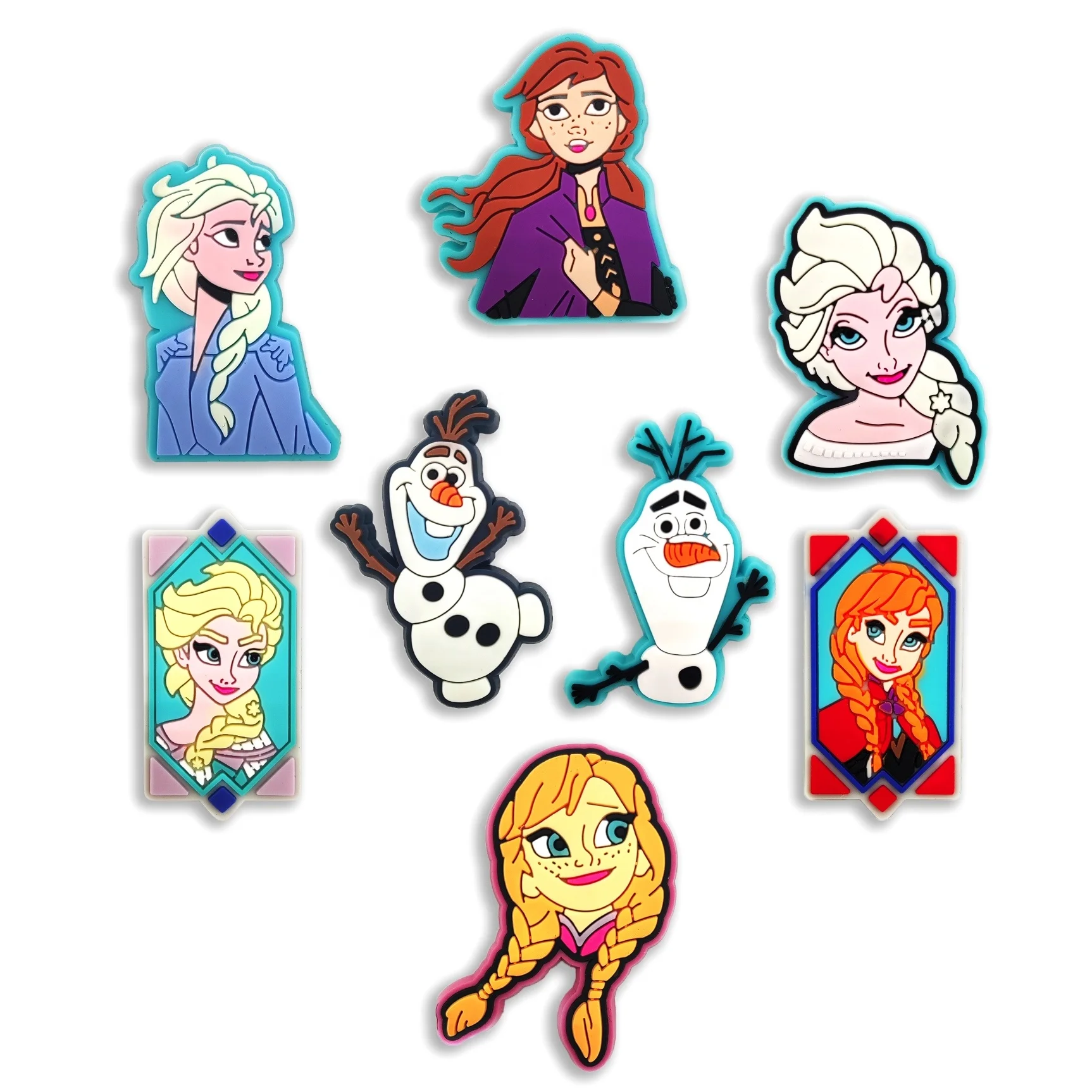 

Wholesale Frozen princess Soft PVC shoe charms Cartoon Rubber Shoe Decorations for gift clog charm