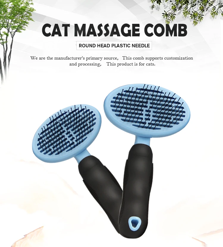 Factory Wholesale Self Cleaning Pet Botton Comb Cat Massage Grooming Brush