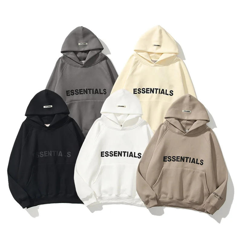 

Reflective sweatshirt heavy weight long sleeved pullover fleece 100% cotton essentials hoodies