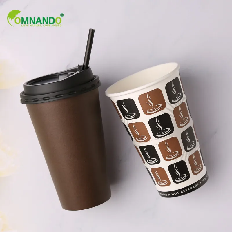 

cup disposable paper cup for hot drink coffee cup with dessert plate